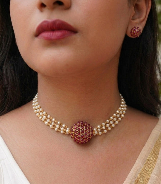 Ruby Pearl Choker