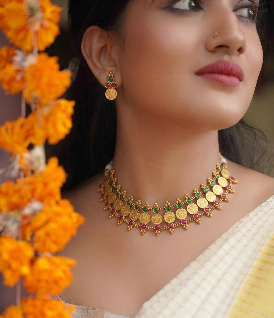 Multi stone Kasu Choker
