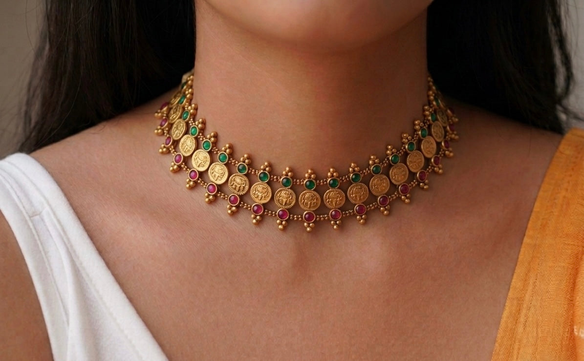 Multi stone Kasu Choker