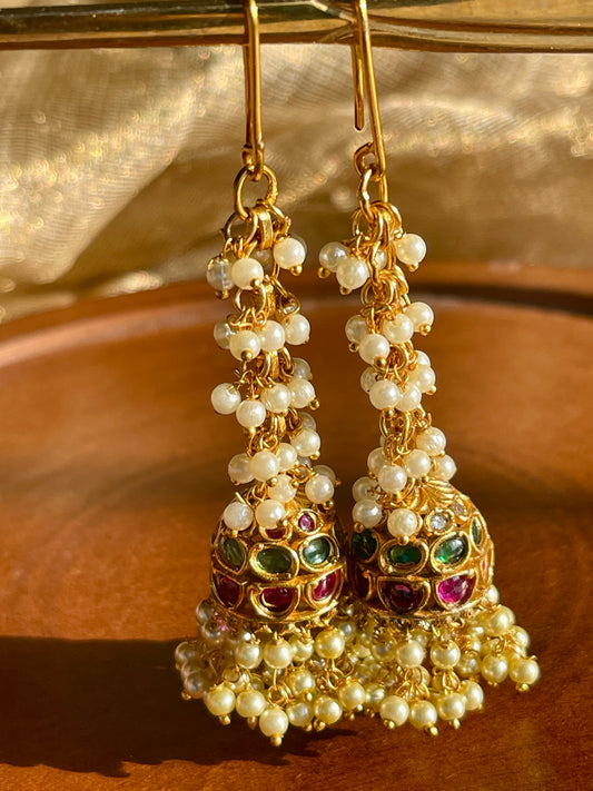 Cluster Pearl Loop Jhumka