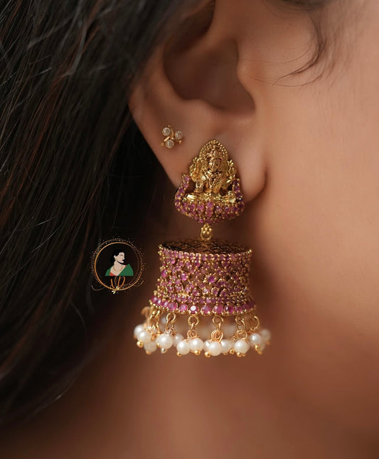 Vintage Ruby Jhumka