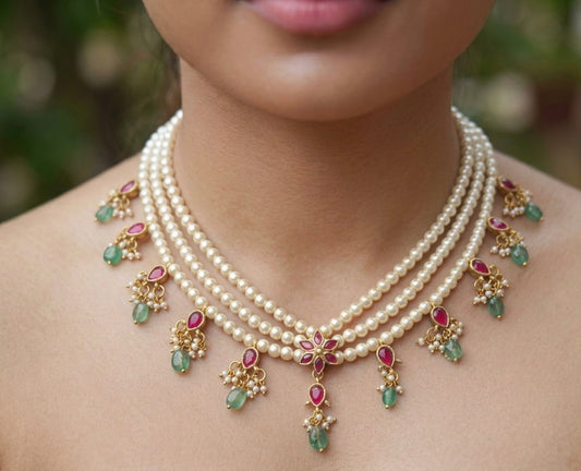 Jadau Pearl Necklace