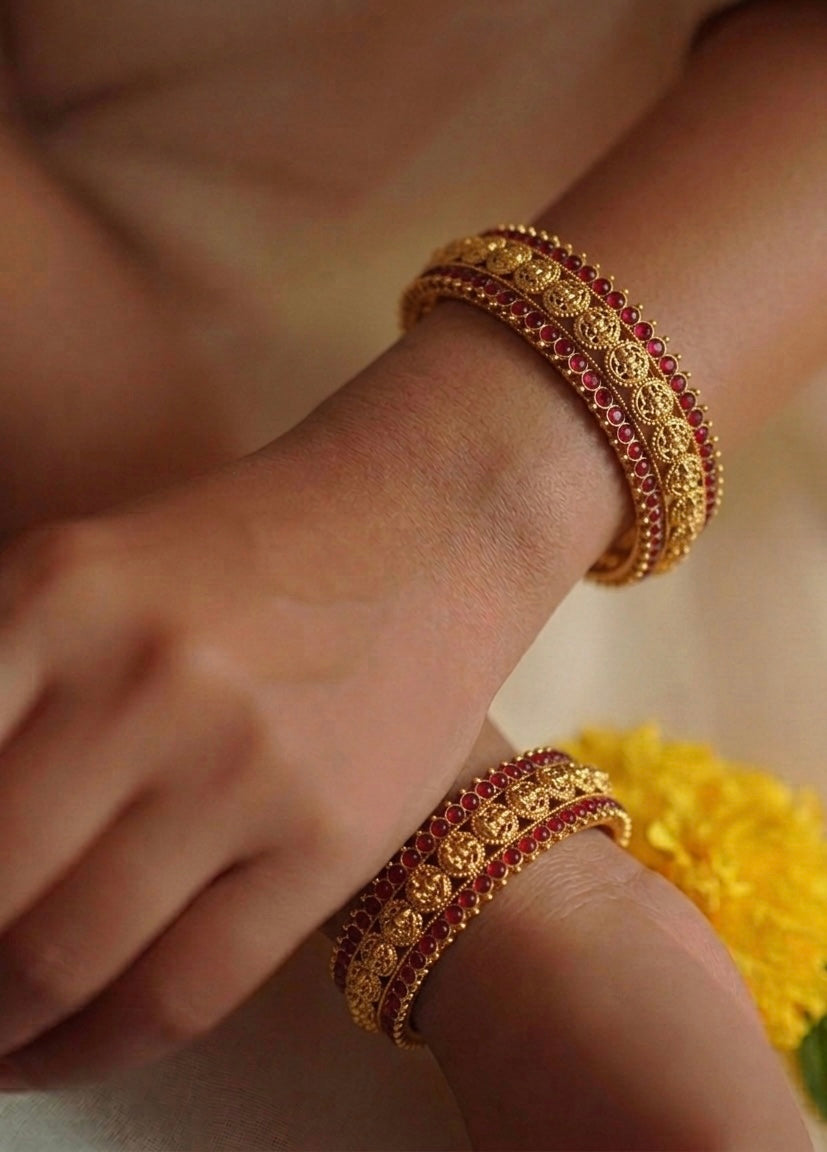 AD Temple Ruby Bangles