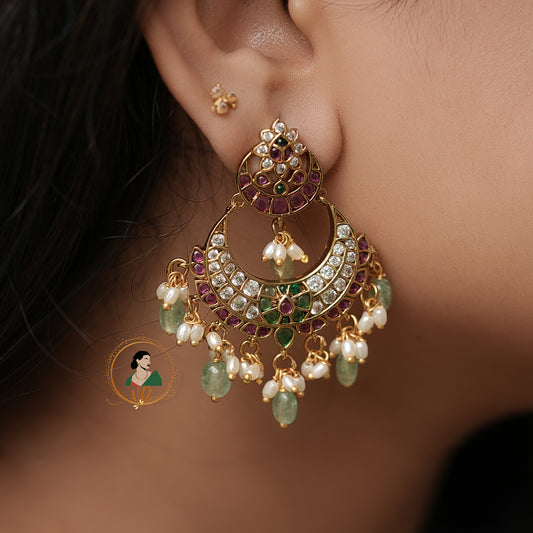 Iconic Gold Finish Chandbali Earrings