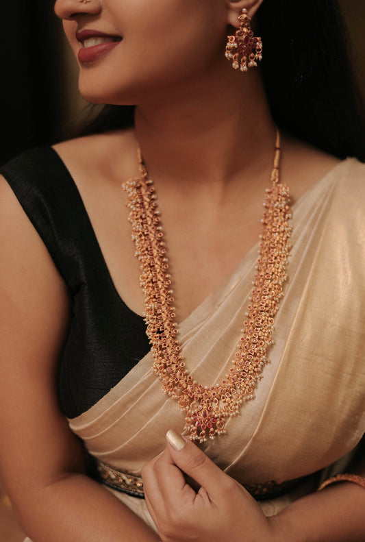 Iconic Ruby Stone Guttapusalu  Haram