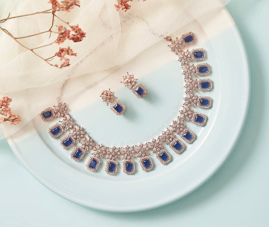 Imperial Blue Stone Necklace Set