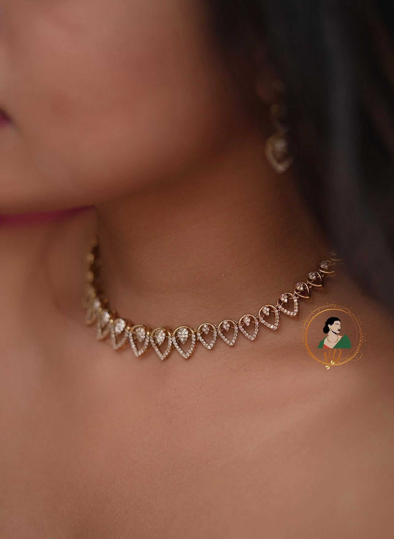 Inverted Teardrop White Stone Necklace