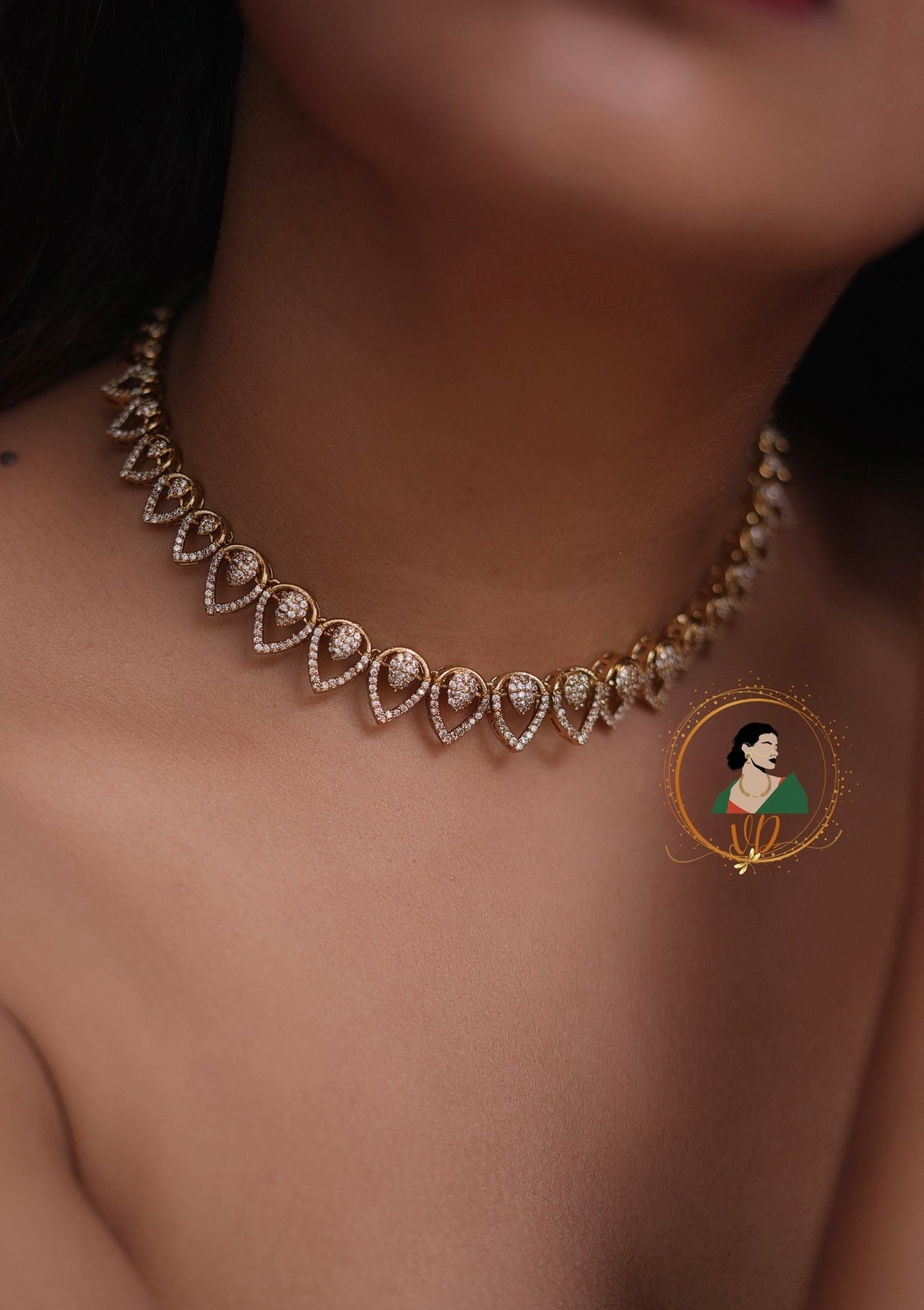 Inverted Teardrop White Stone Necklace