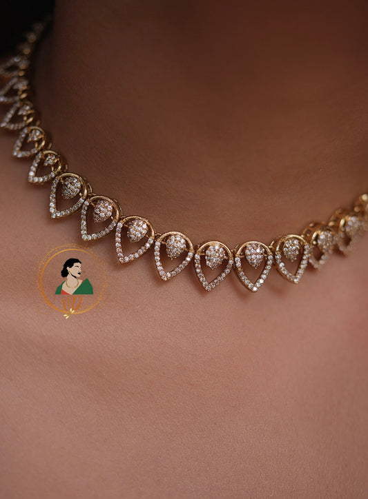 Inverted Teardrop White Stone Necklace