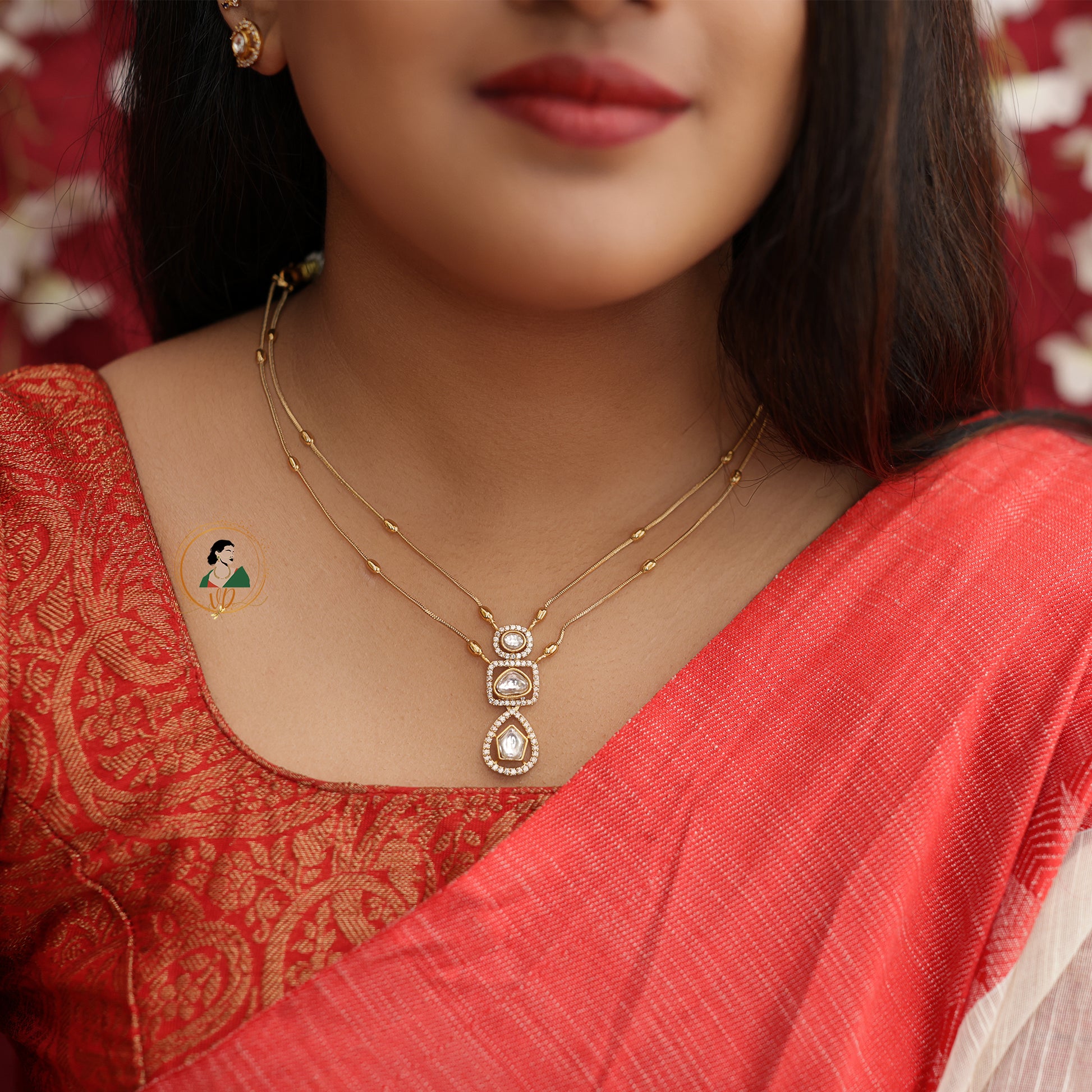 Jadau Kundan Invisible Necklace Set