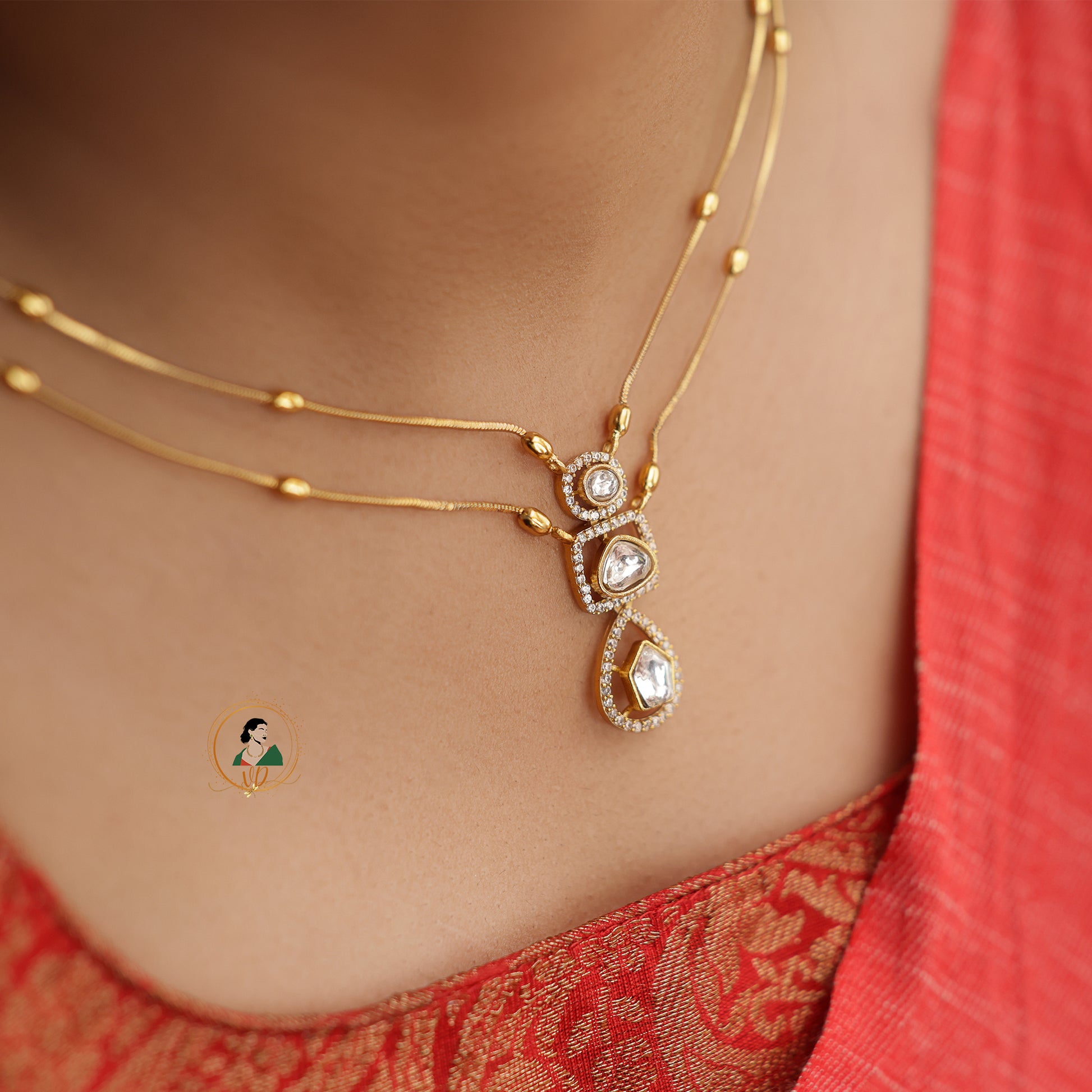 Jadau Kundan Invisible Necklace Set