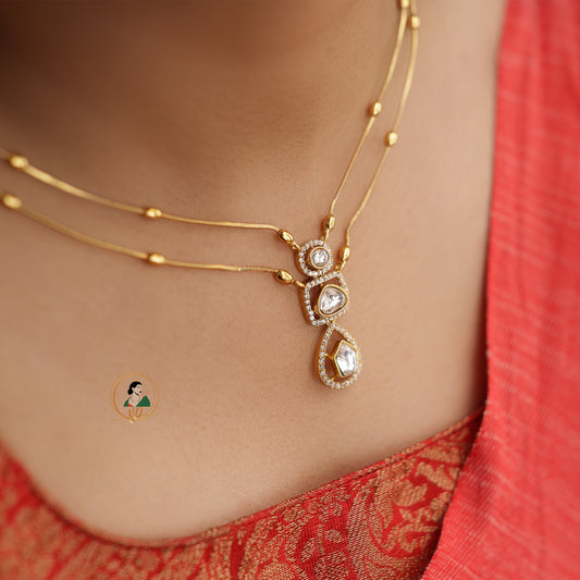 Jadau Kundan Invisible Necklace Set