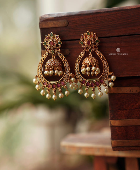 Kemp Stone Chandbali Earrings