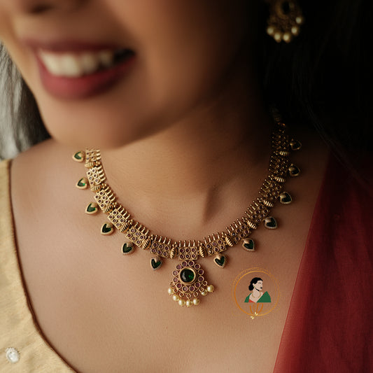 Kerala Style Palakka Necklace Set