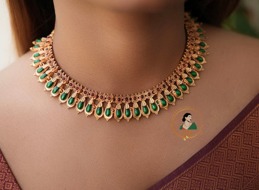 Kerala Style Palakka Necklace Set