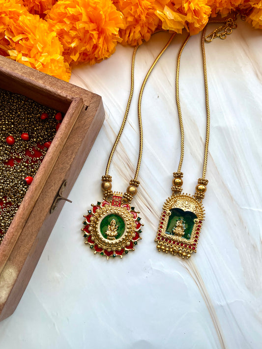 Lakshmi Enamel Palakka Necklace