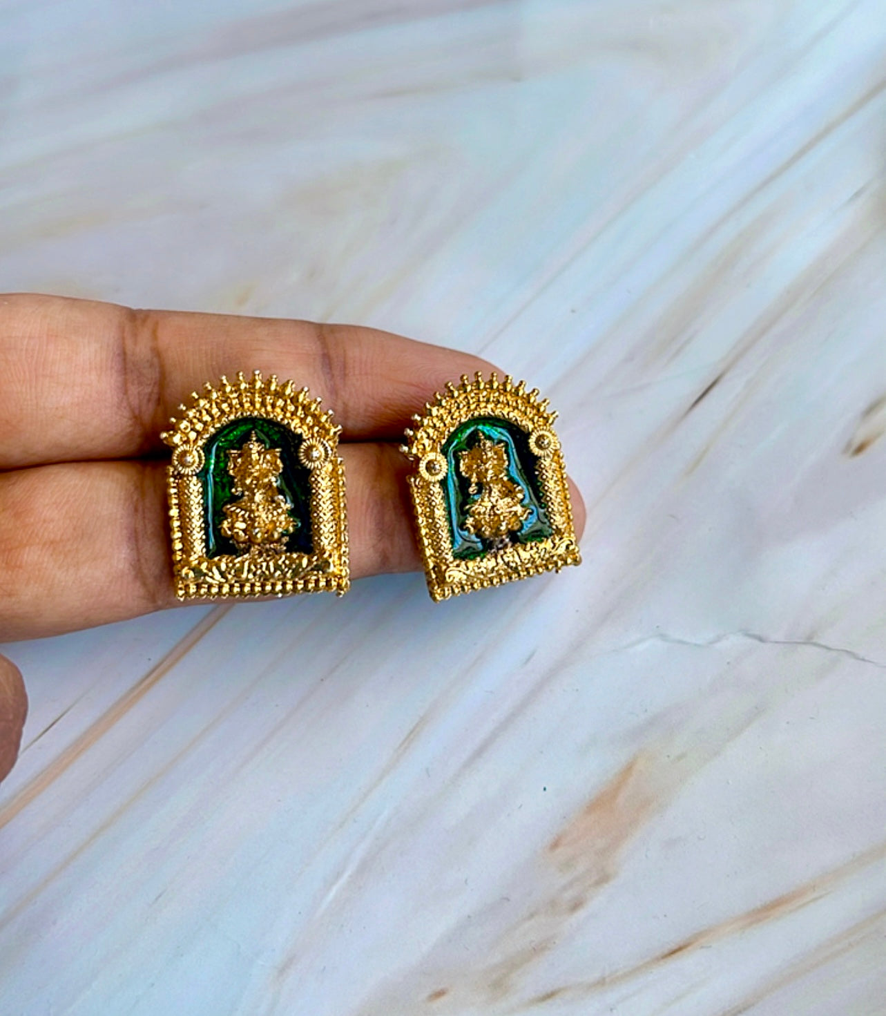 Lakshmi Enamel Palakka Necklace