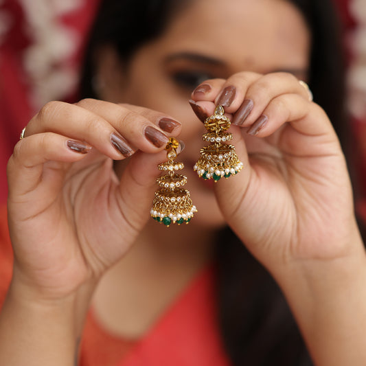 Light Weight Stone Jhumkas