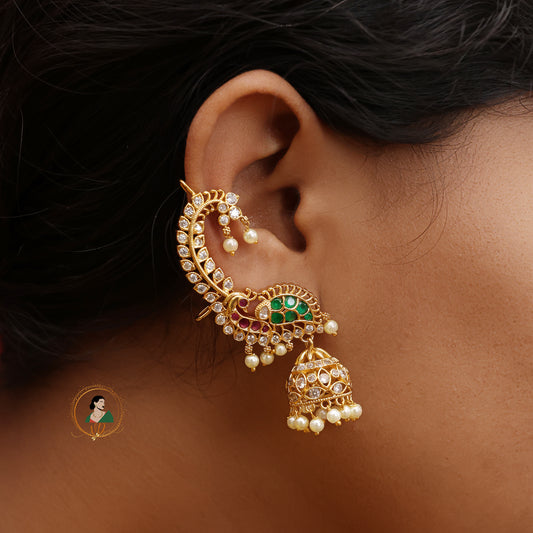 Matte Finish Earcuff Jhumkas