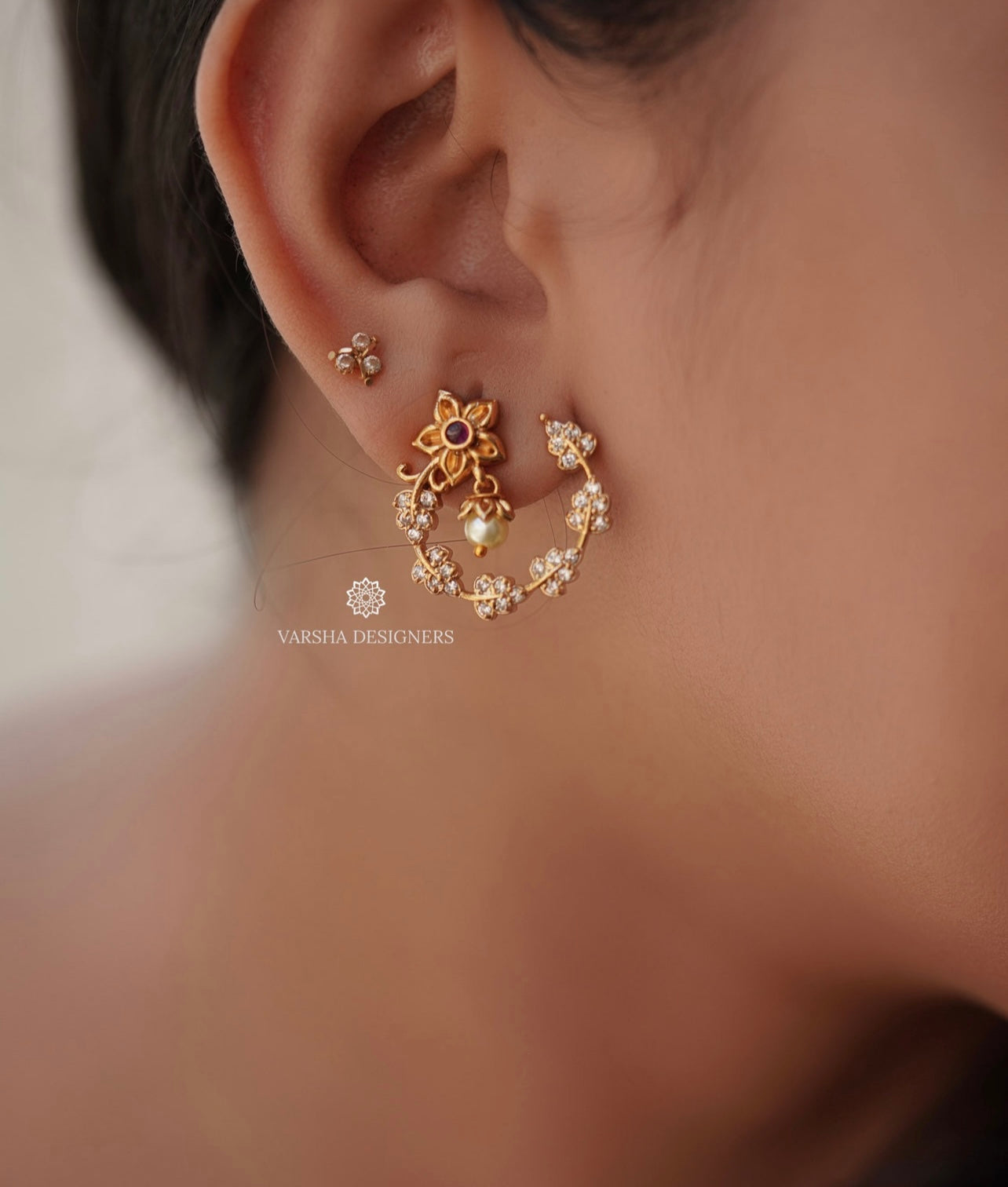 Matte Finish Light Weight Floral Earrings