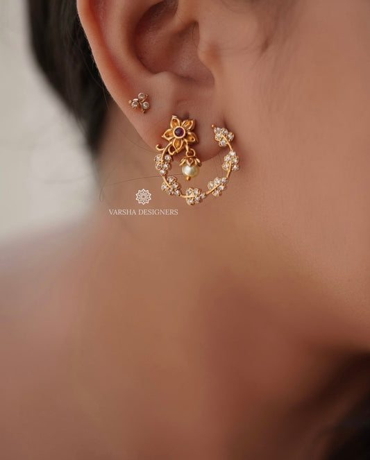 Matte Finish Light Weight Floral Earrings