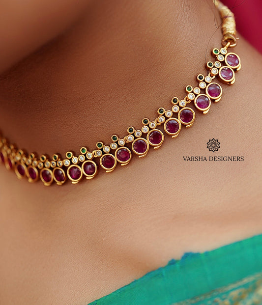 Matte Finish Ruby Mango Necklace