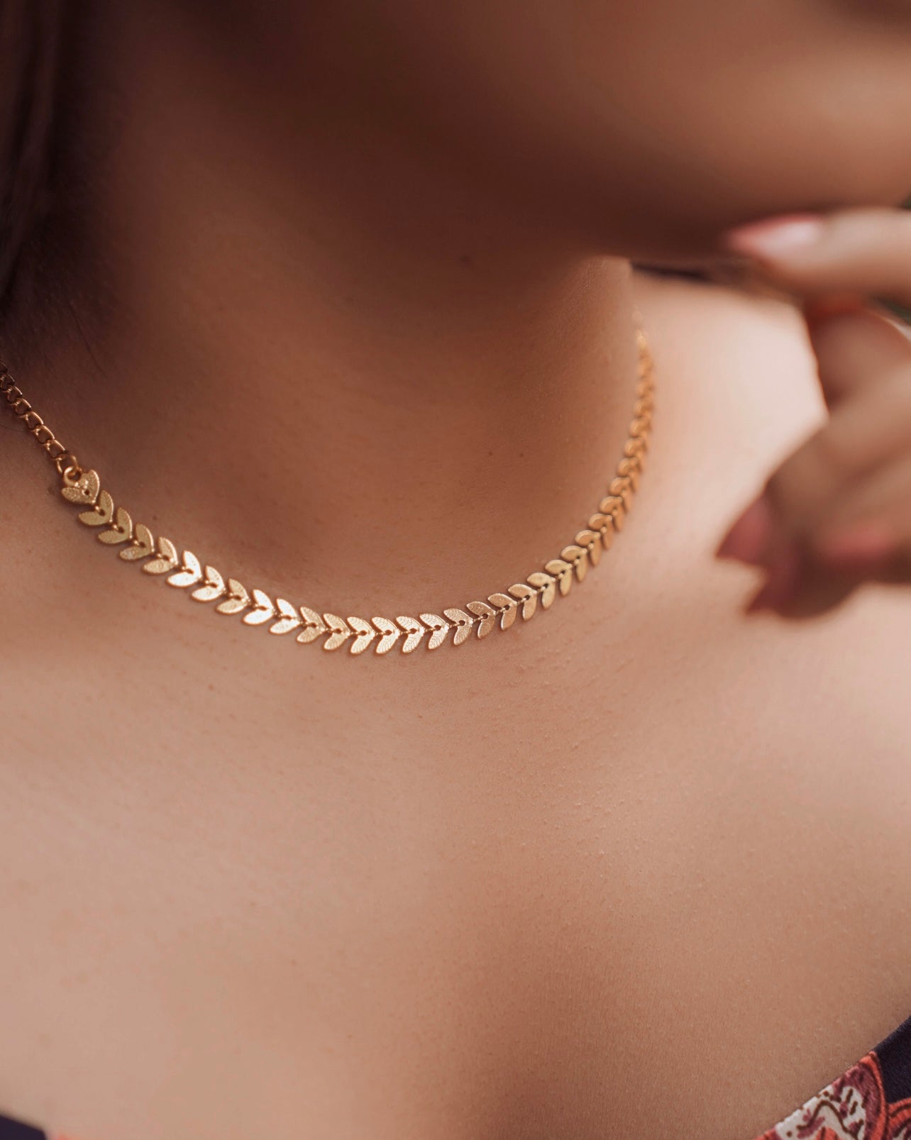 Minimal Anti Tarnish Leaf Necklace