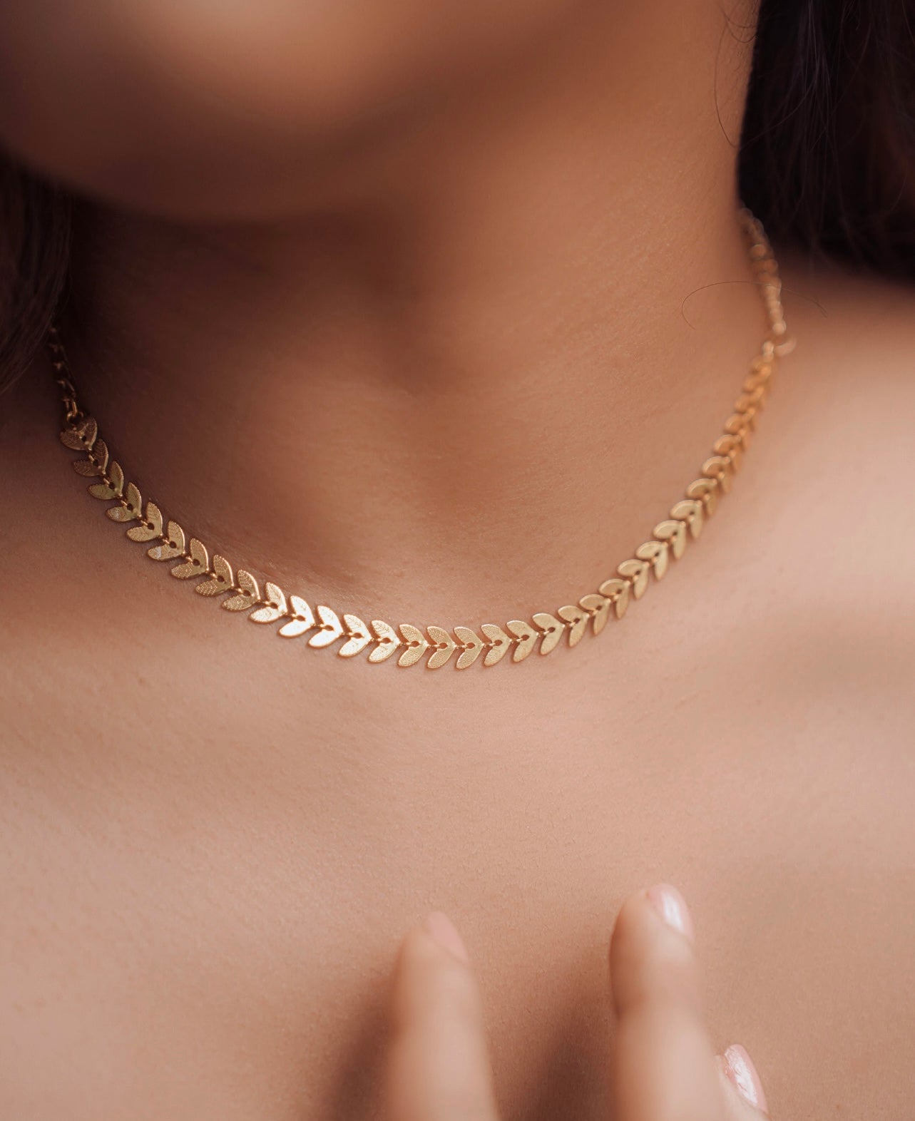 Minimal Anti Tarnish Leaf Necklace