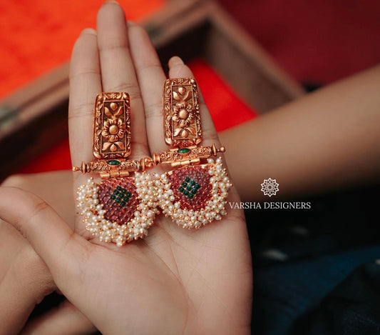 Multi Stone Rivet Guttapusalu Earrings