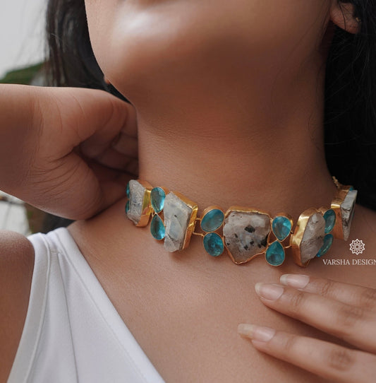 Ocean Blues Natural Stone Choker