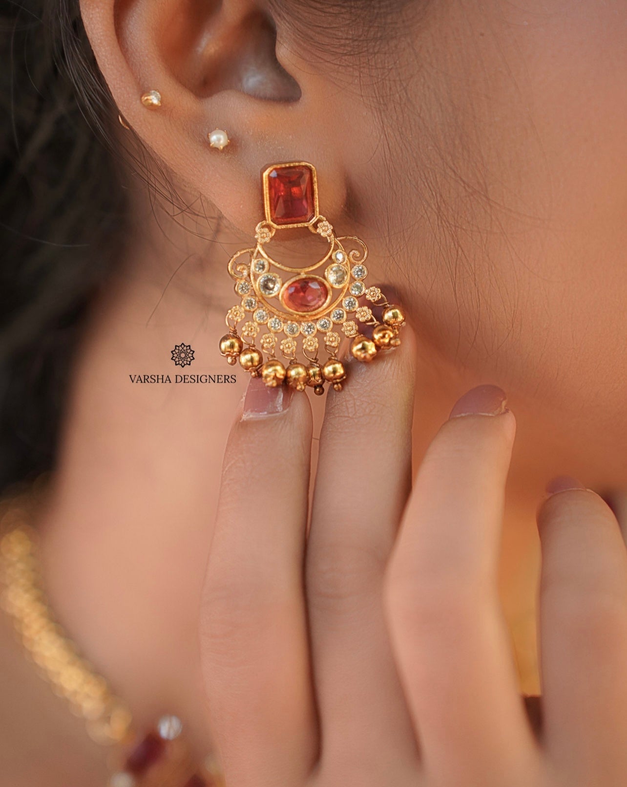Ruby Stone Necklace Set