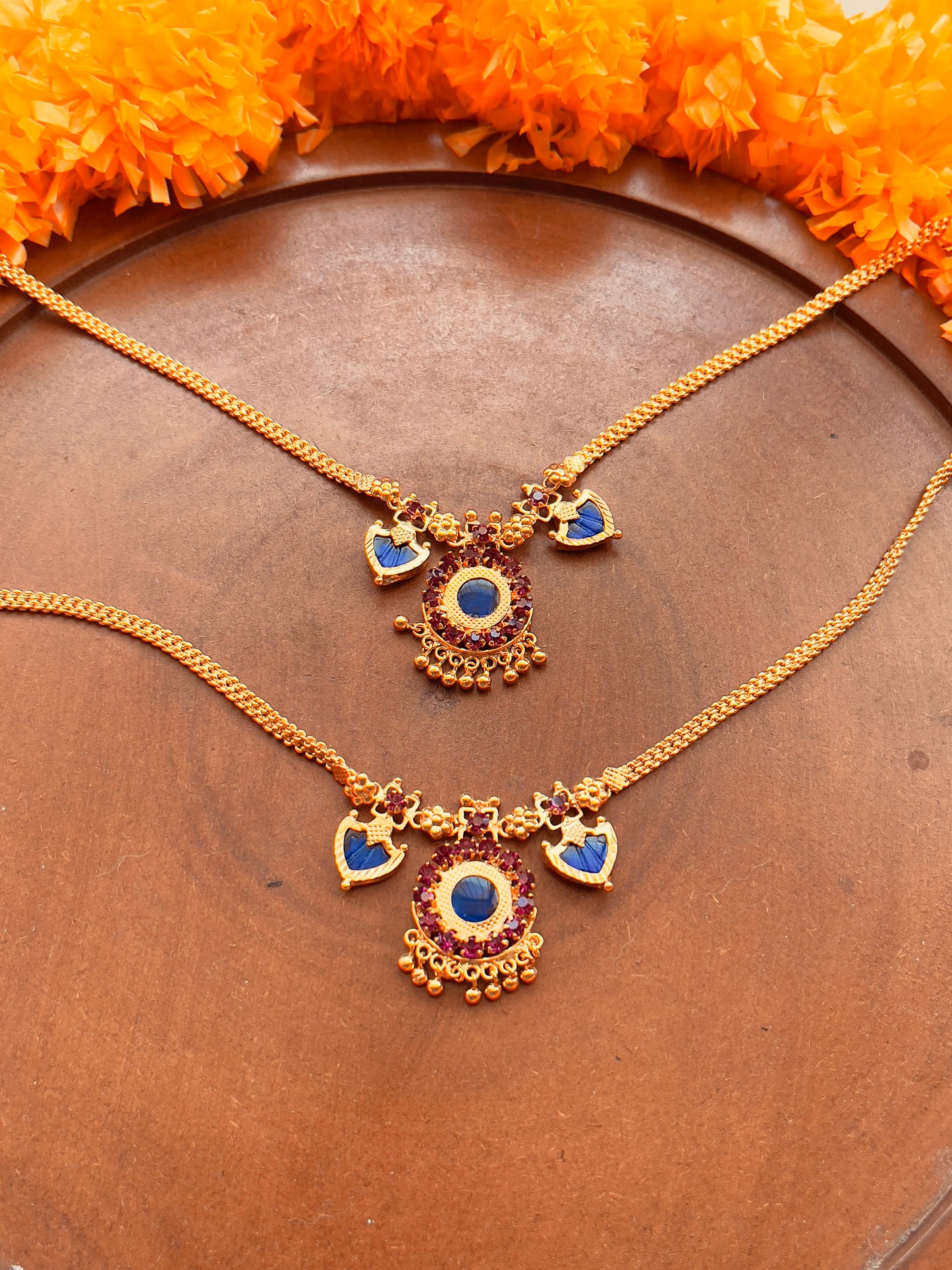 Sapphire Kerala Palakka Necklace