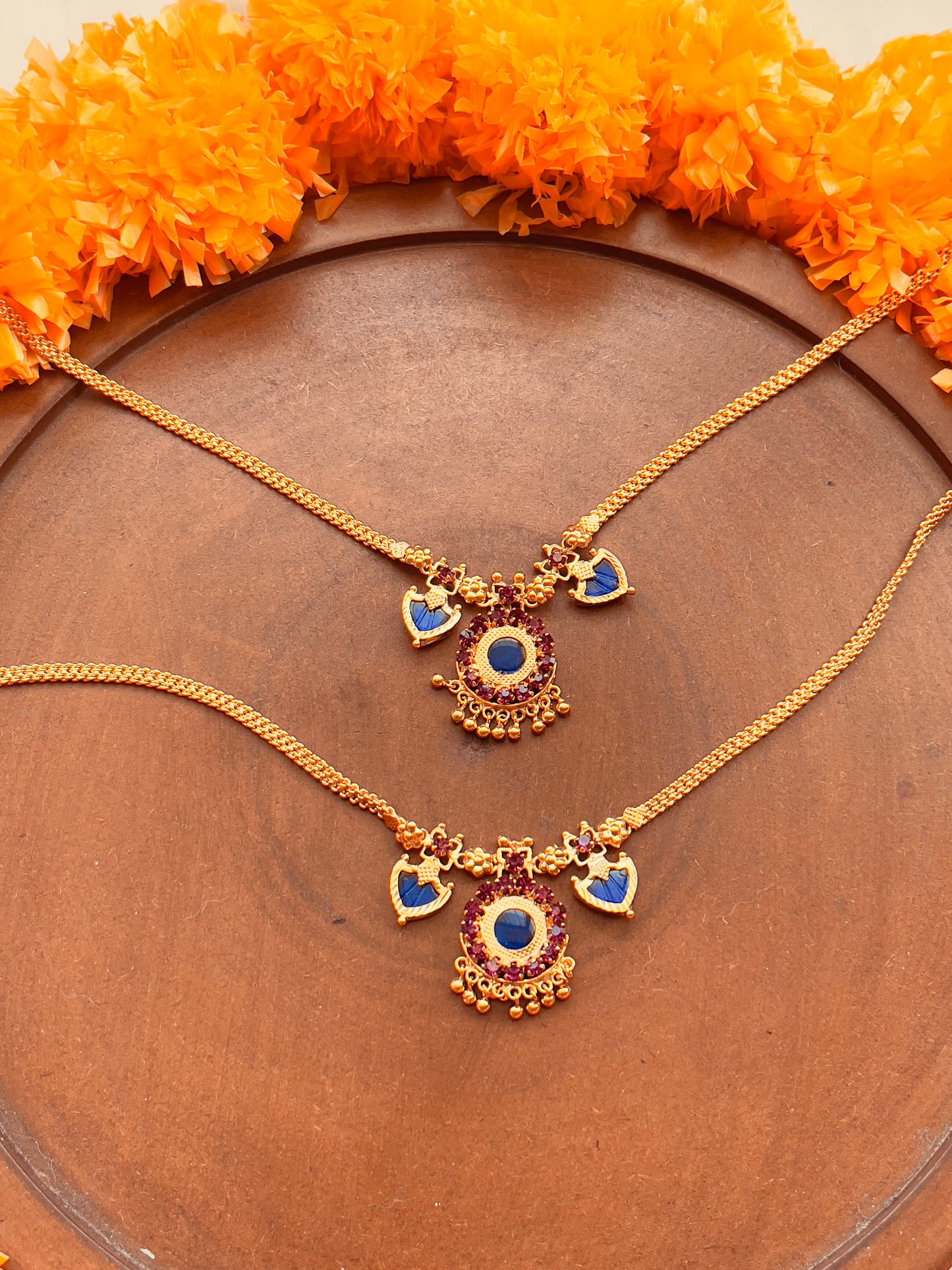 Sapphire Kerala Palakka Necklace