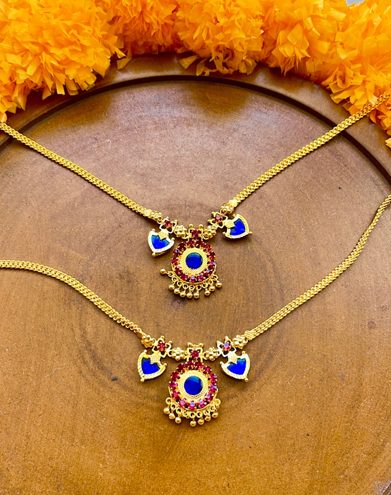 Sapphire Kerala Palakka Necklace