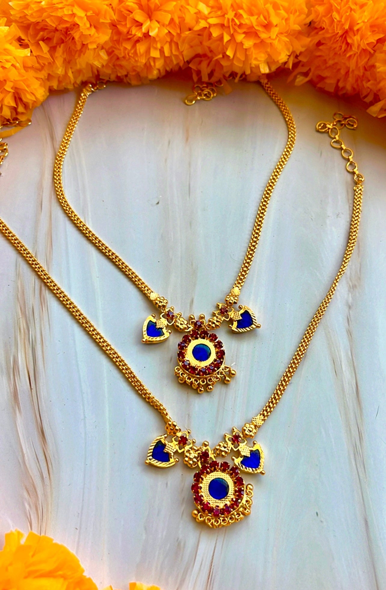 Sapphire Kerala Palakka Necklace