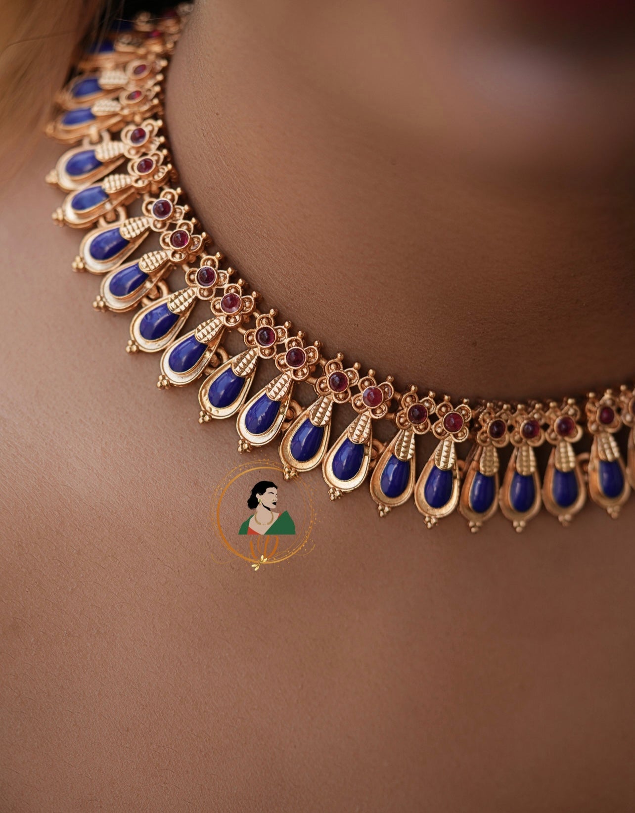 Sapphire & Ruby Palakka Necklace