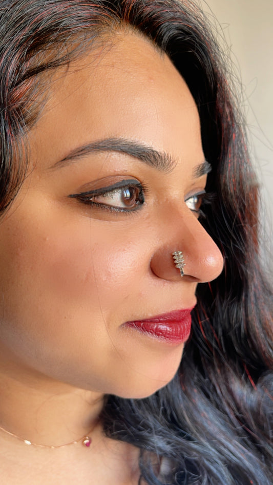 Silver Clip On Nose Pin 