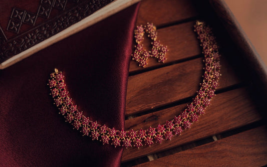 Simple Star Design Ruby Necklace