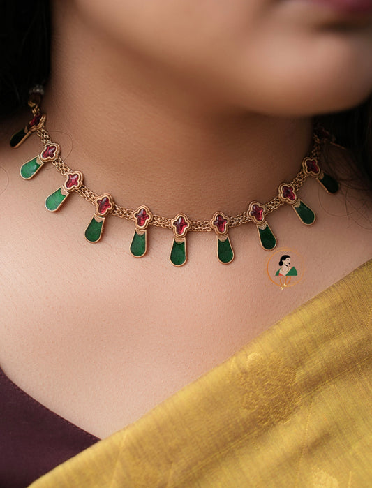 Stunning Emerald & Ruby Stone Necklace