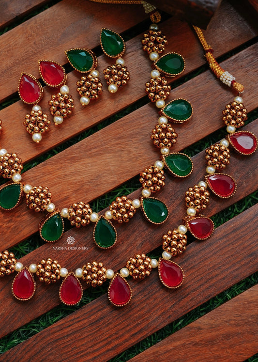 Teardrop Stone Necklace Set