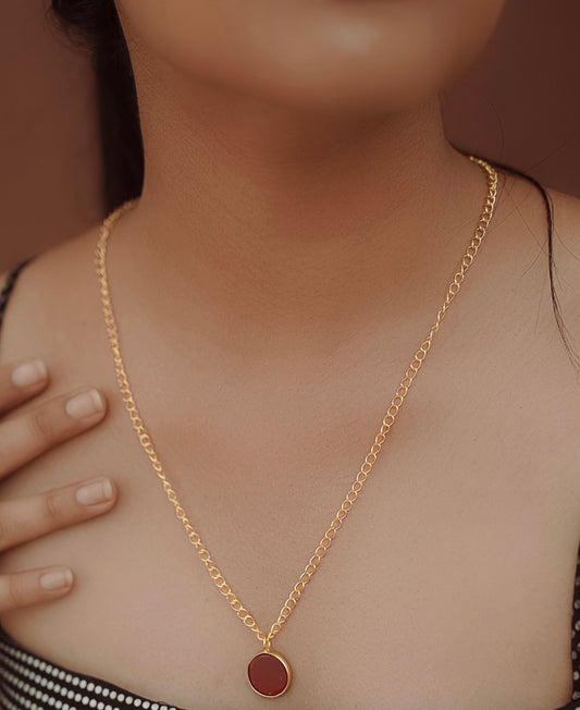 Thin Chain Raw Stone Necklace