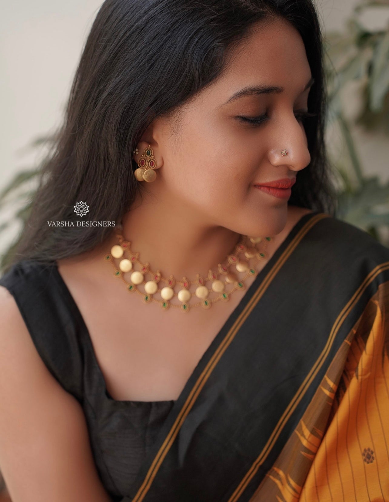 Traditional Matte Finish Kasu Necklace