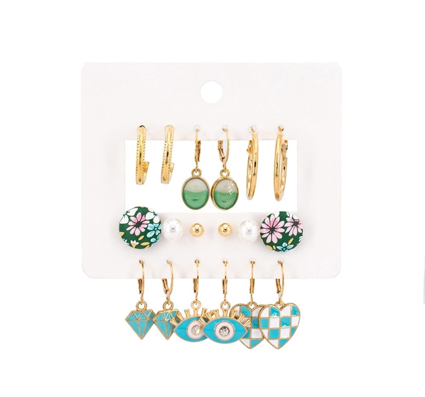 Gold Statement Earrings Set