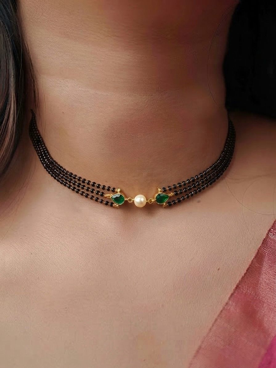 Handcrafted Black Beaded Choker