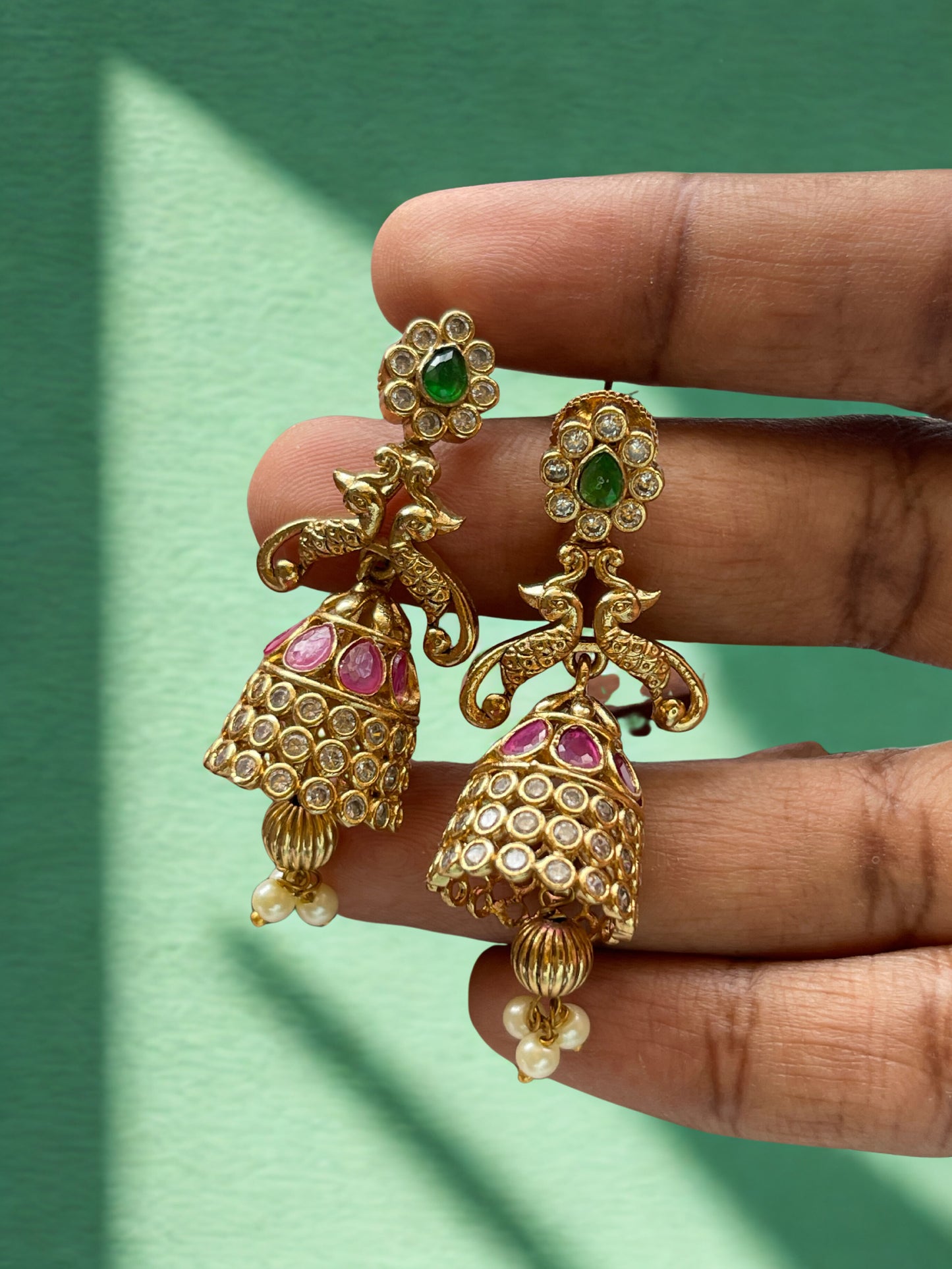 Cutest Multi Stone Jhumka