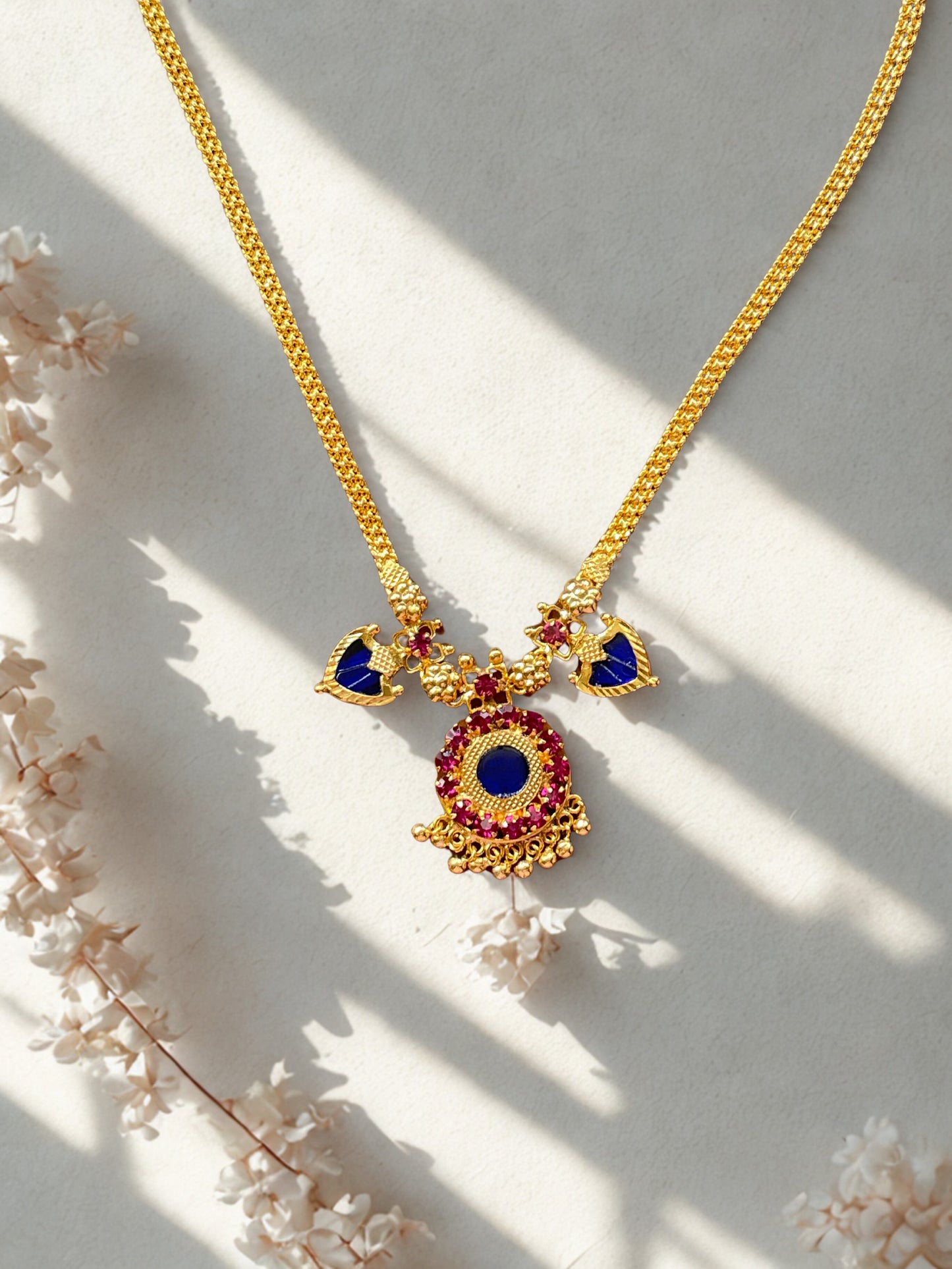 Sapphire Kerala Palakka Necklace