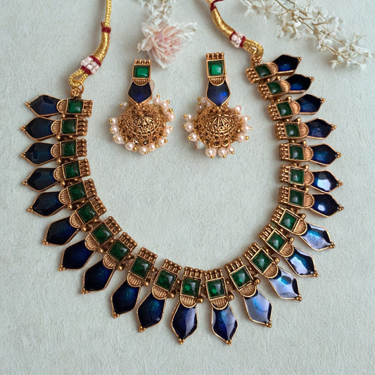 Gorgeous Sapphire Necklace With Jhumka
