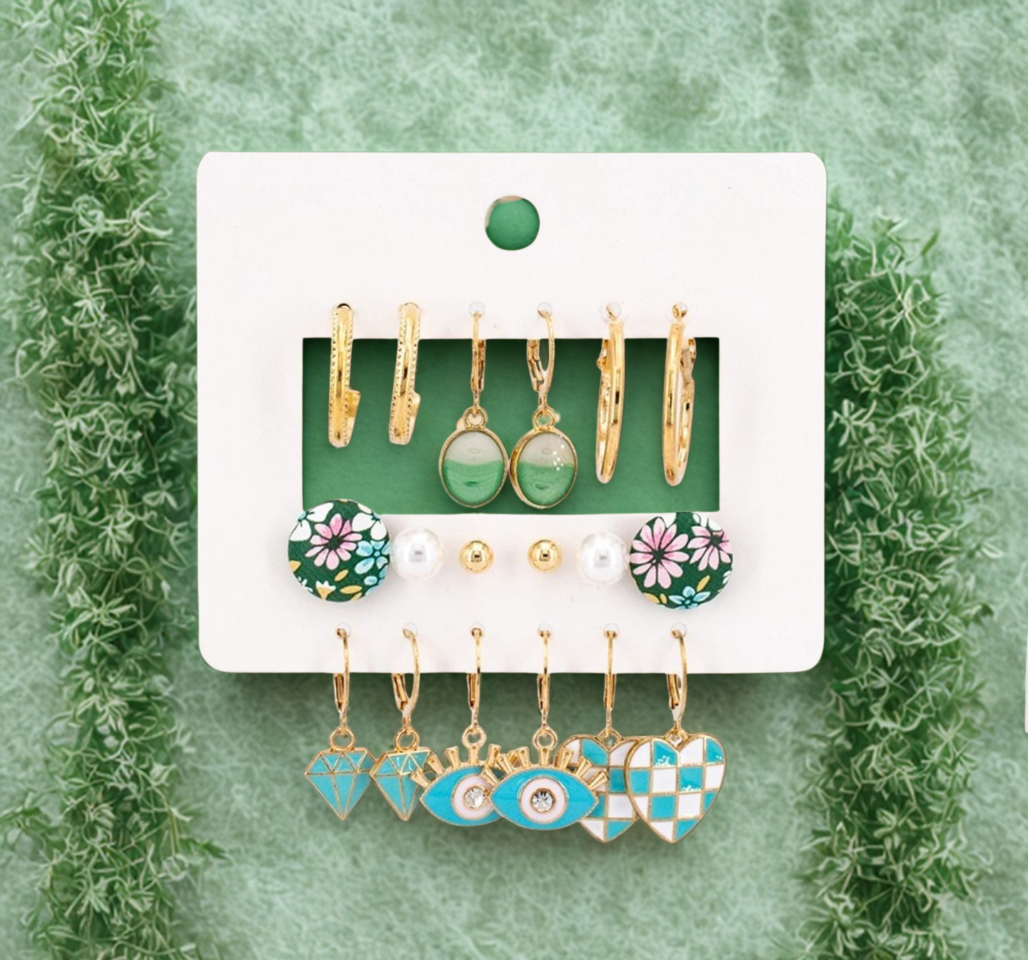 Gold Statement Earrings Set