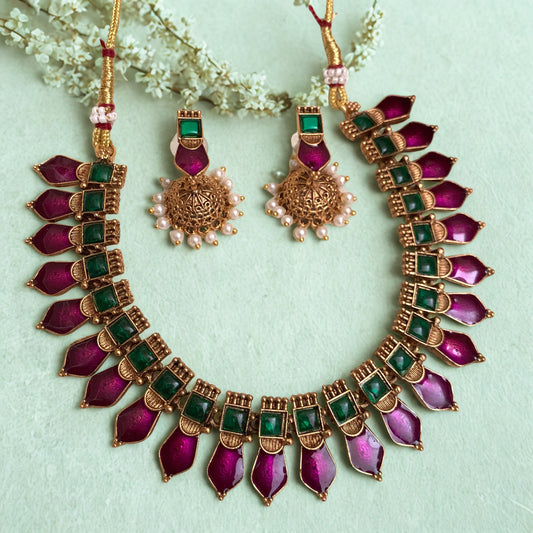 Vaadamula Necklace With Jhumka