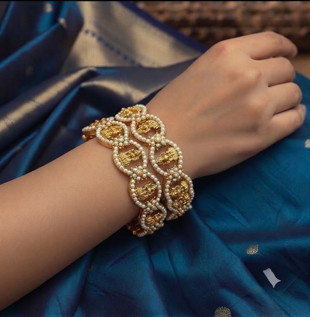 Pearl Temple Bangles